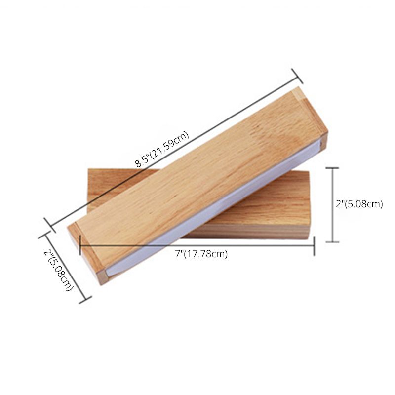 Accesorios de iluminación de tocador rectángulo Modern Minimalist Wood Tocina de tocador de madera