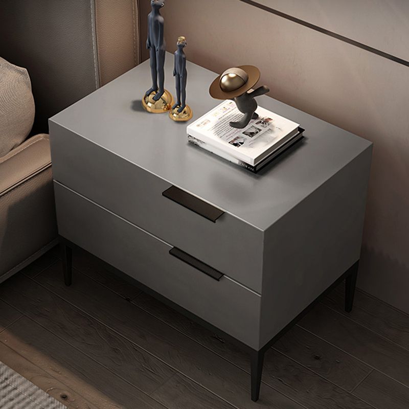 Modern Wooden Night Table White/Grey Drawer Storage Bed Nightstand