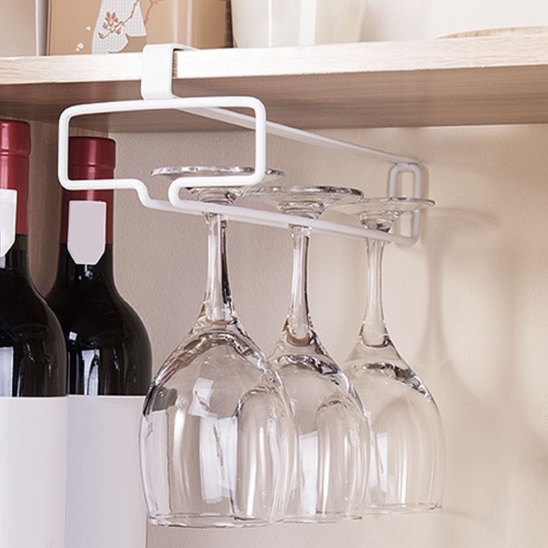 Contemporary Metal Hanging Wine Rack Wine Stemware Holder for Kitchen