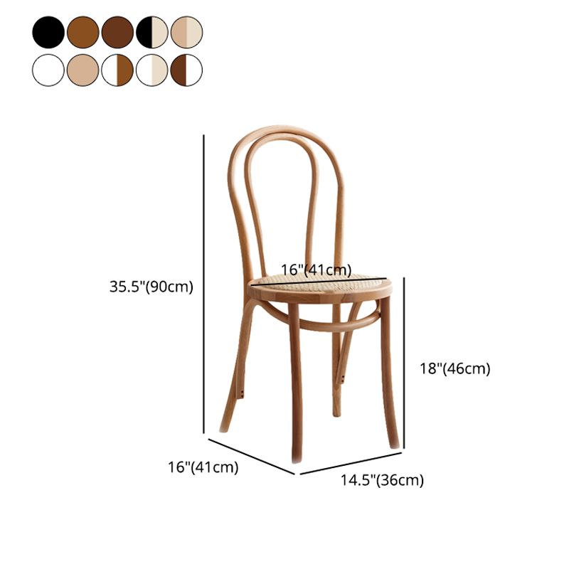 Glam Style Side Chair Solid Wood Home Windsor Back Dining Chair