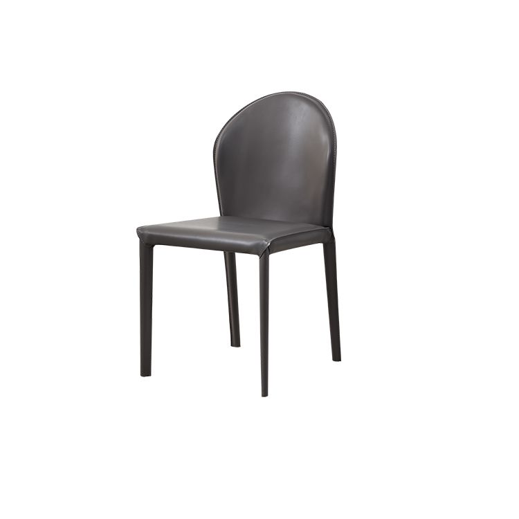 Contemporary Leather Dining Chair Armless Upholstered Dining Chairs