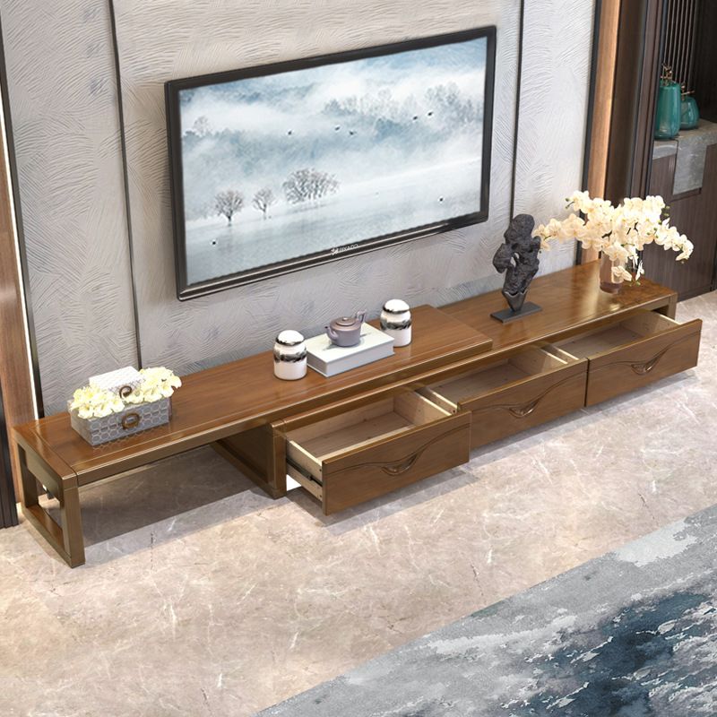 Contemporary Wood TV Console Close Storage TV Media Stand with Drawers for Living Room