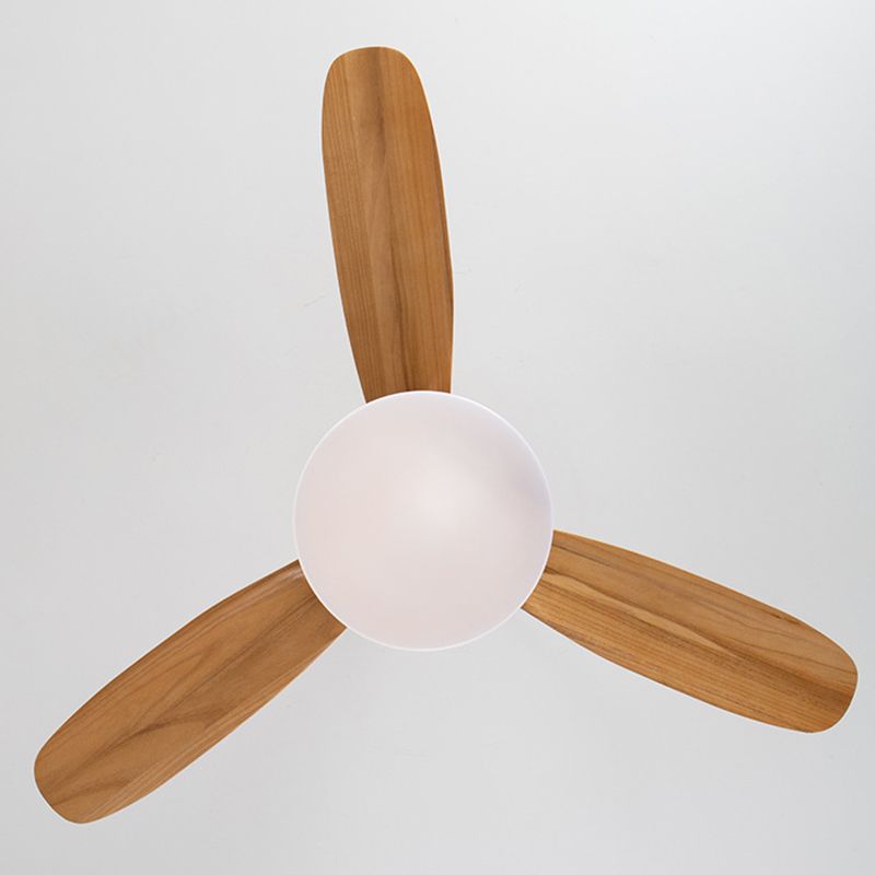 Modern Beige/Black/White Ceiling Fan Lamp Wooden LED Ceiling Fan Light for Dining Room