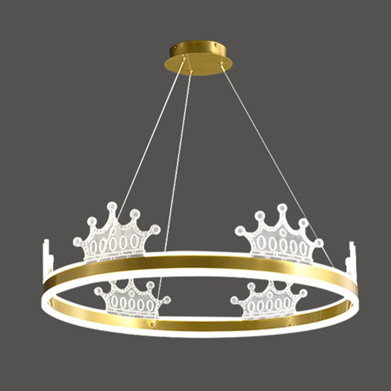 Postmodern Circle Chandelier Brass lampadario ciondolo in oro per sala da pranzo