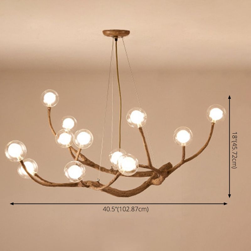 Contemporary Creative Branch Chandelier Pendant Light Clear Glass Ceiling Lights Fixture for Coffee Shop