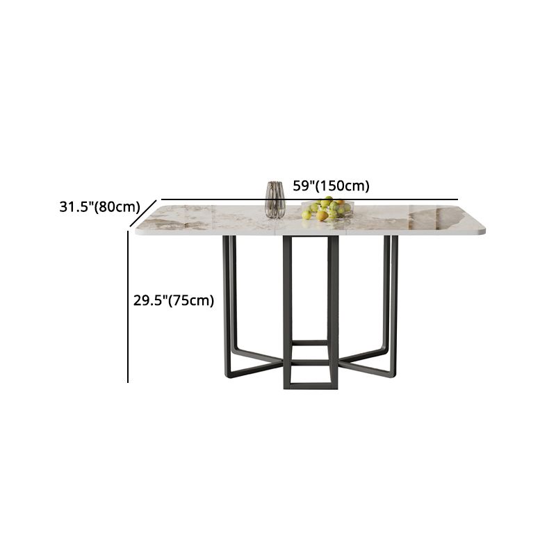 Modern Rectangle Dinette Set 1/2/5 Pieces Foldable Dining Table Set with Sintered Stone