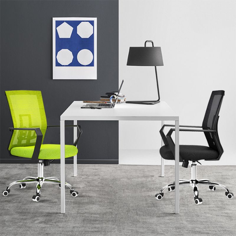 Fixed Arms Desk Chair Modern Swivel Chair with Breathable AirGrid