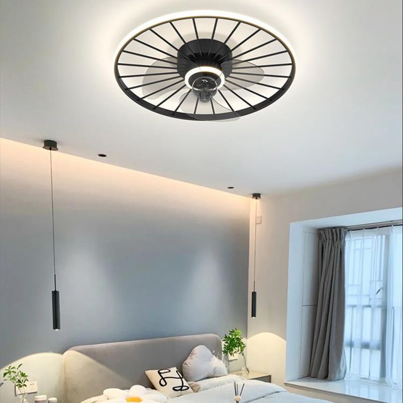 Metal Ceiling Fan Light Modern Style Ceiling Fan Lighting for Living Room