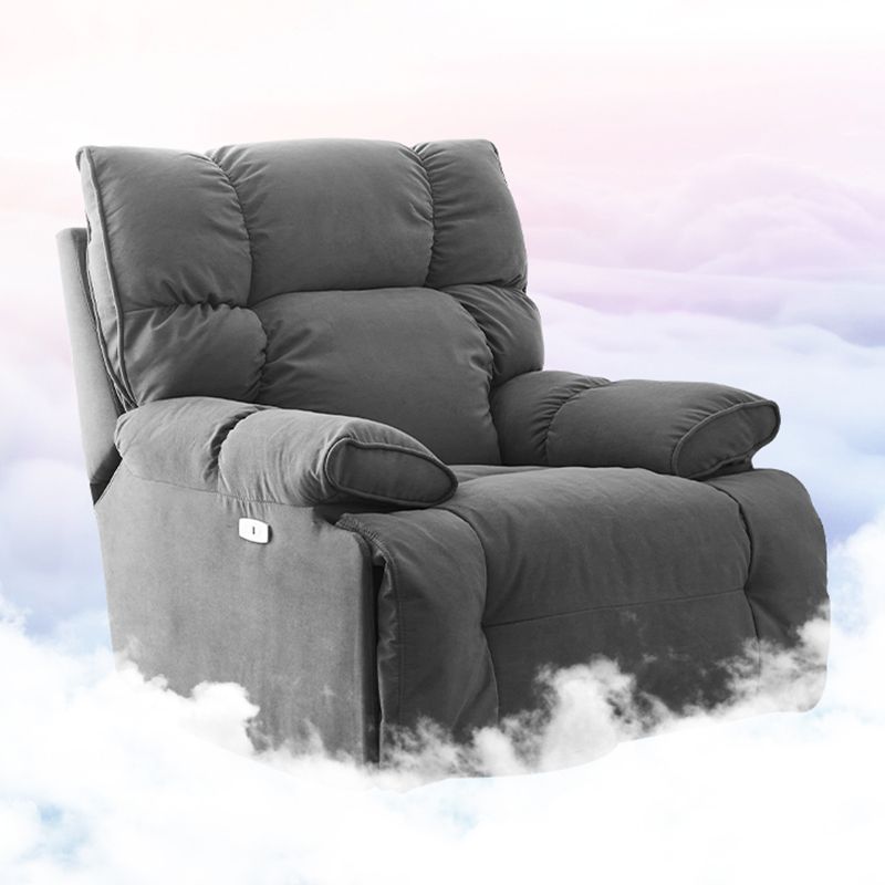 Contemporary Tufted Back Standard Recliner in Microsuede/Wool