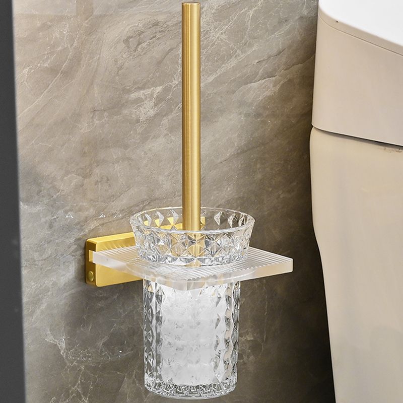 Metal and Acrylic Bathroom Accessory as Individual or as a Set in Gold