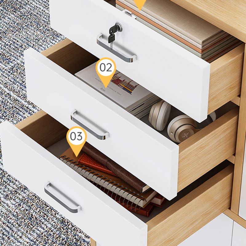 Nordic Style File Cabinet Drawers Color Block Vertical Wood File Cabinet