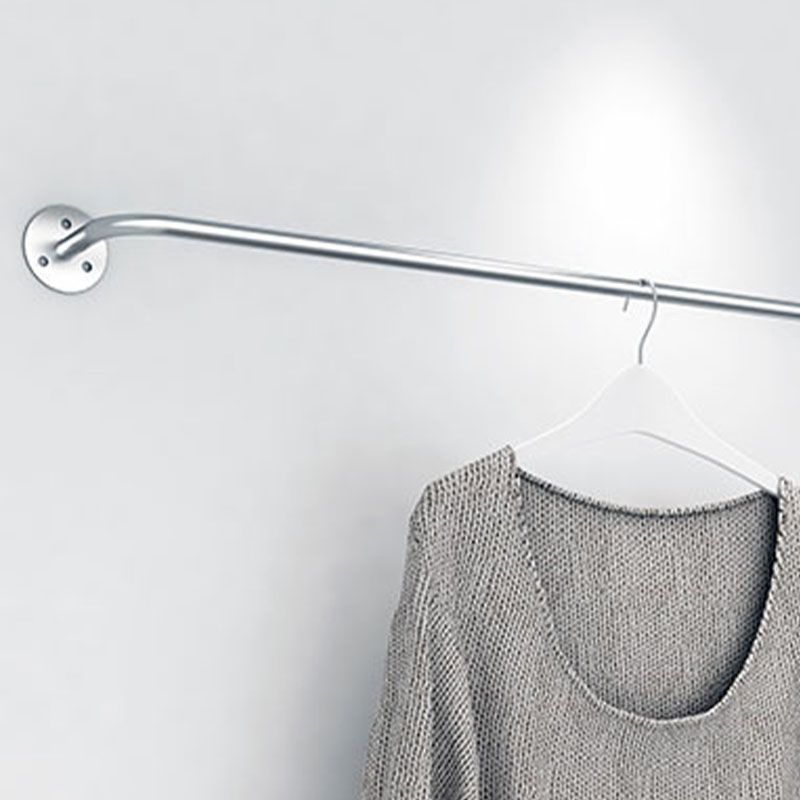 Modern Clothes Hanger Wall Mounted Stainless Steel Coat Rack in Silver