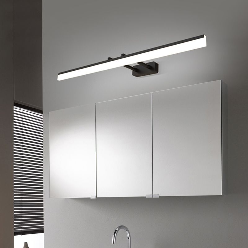 Modern Metal LED Wall Sconce Linear Shape Vanity Lamp with Acrylic Shade for Bathroom