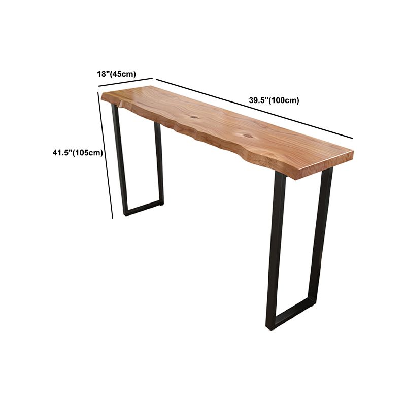 Indoor Solid Wood Patio Bar Table Sled Natural Industrial Counter Table