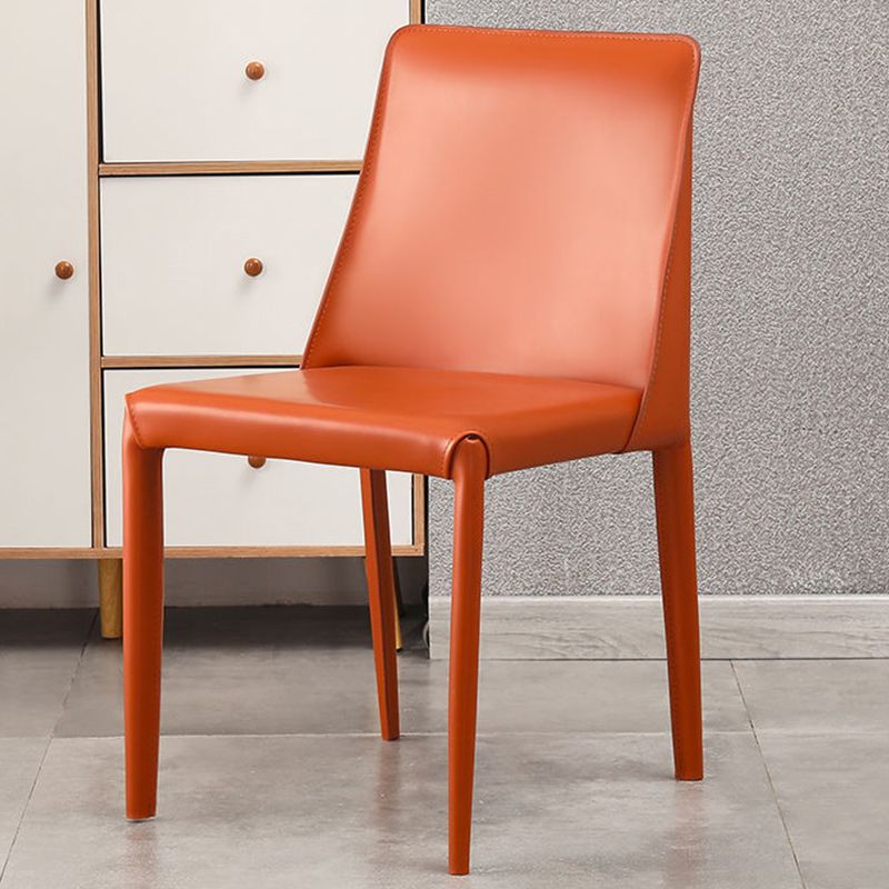 Upholstered Side Chair Leather Armless Dining Chair for Dining Room