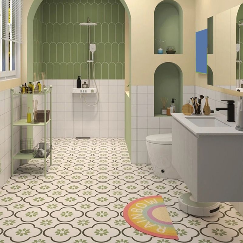 Square Ceramic Matte Straight Edge Singular Tile Moroccan Bathroom Floor