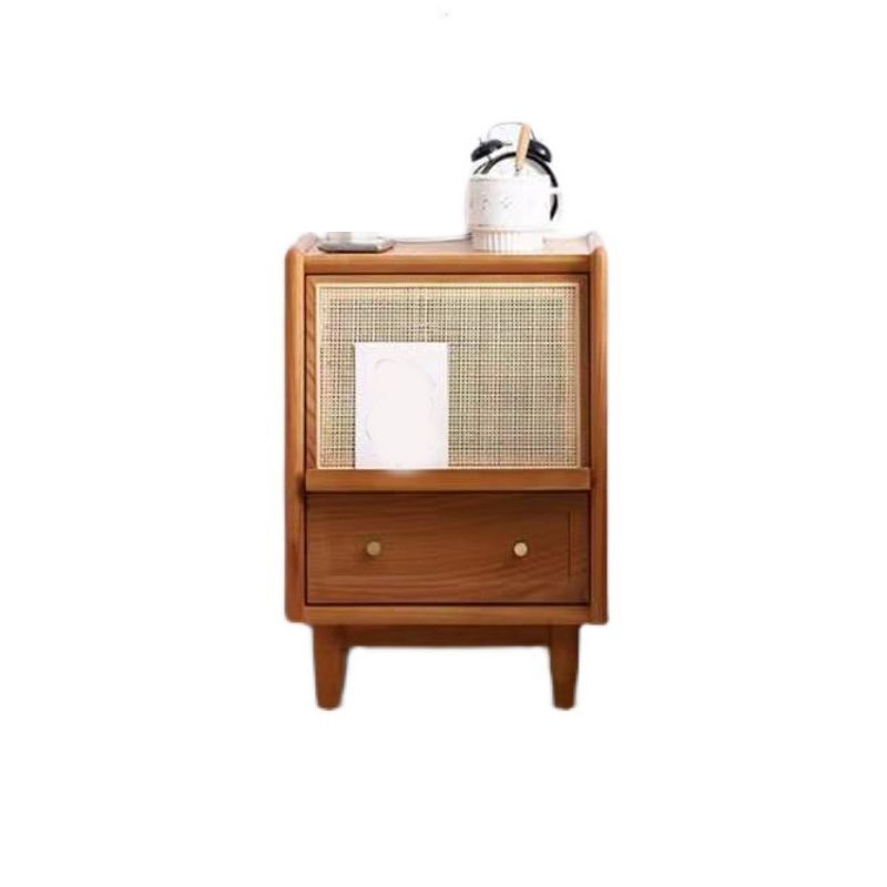 Rattan Bedside Cabinet Modern Minimalist Bedside Table with Legs