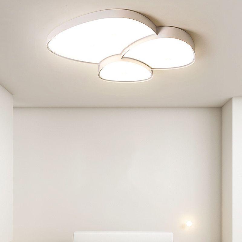 2/3-Light White Modernism Flush Mount Lighting LED Statement Ceiling Light for Foyer