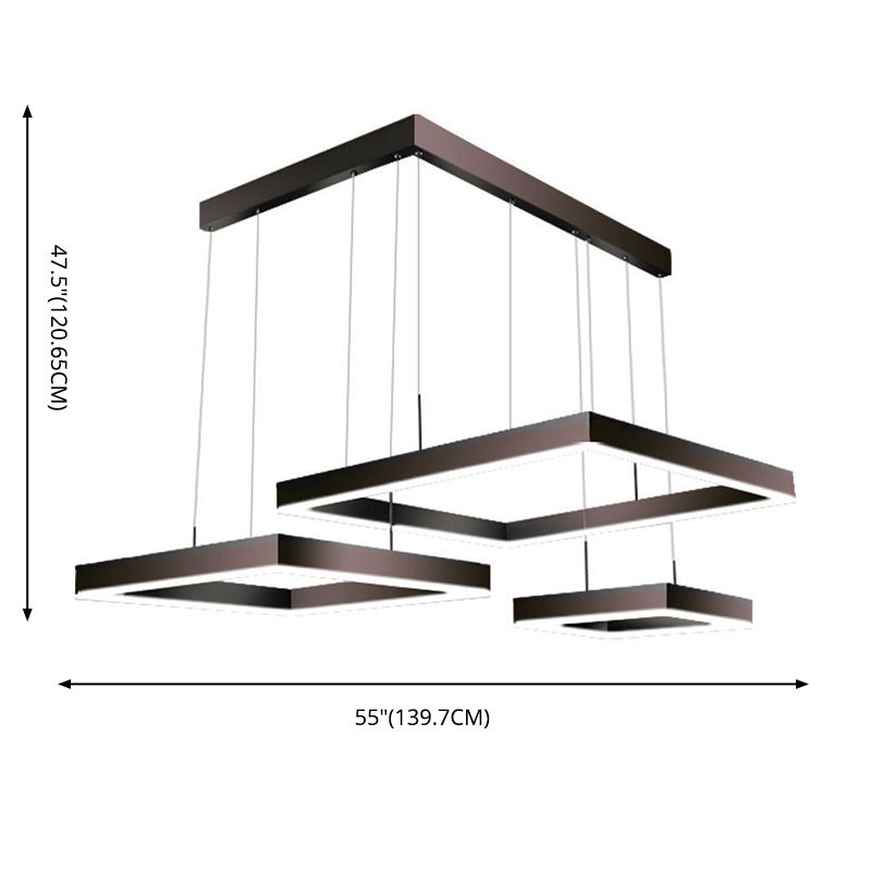 Modern Minimalist Style Squared Ceiling Pendant Light Acrylic Pendant Lights for Living Room