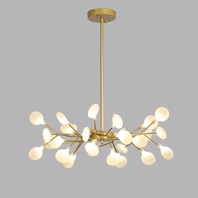 Forme de branche Chandelier Modern Fireflies Lampe Chandelier en or pour le salon