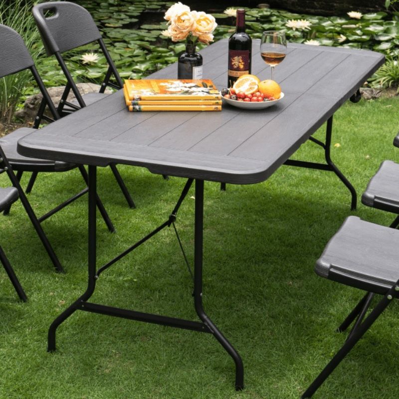 Plastic Rectangle Shape Camping Table Contemporary Style Outdoor Table