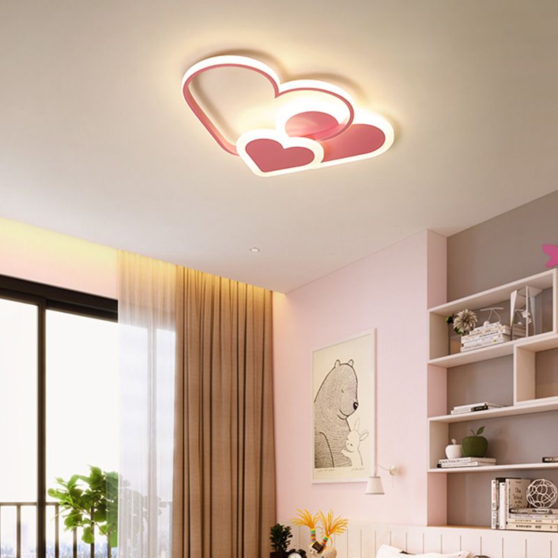 Modern LED Lamp Nordic Flush Mount Light Fixture with Acrylic Shade for Children's Room