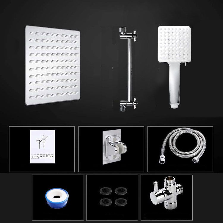 Pull down Dual Shower Head Square High Arch Shower Head Combo in Chrome