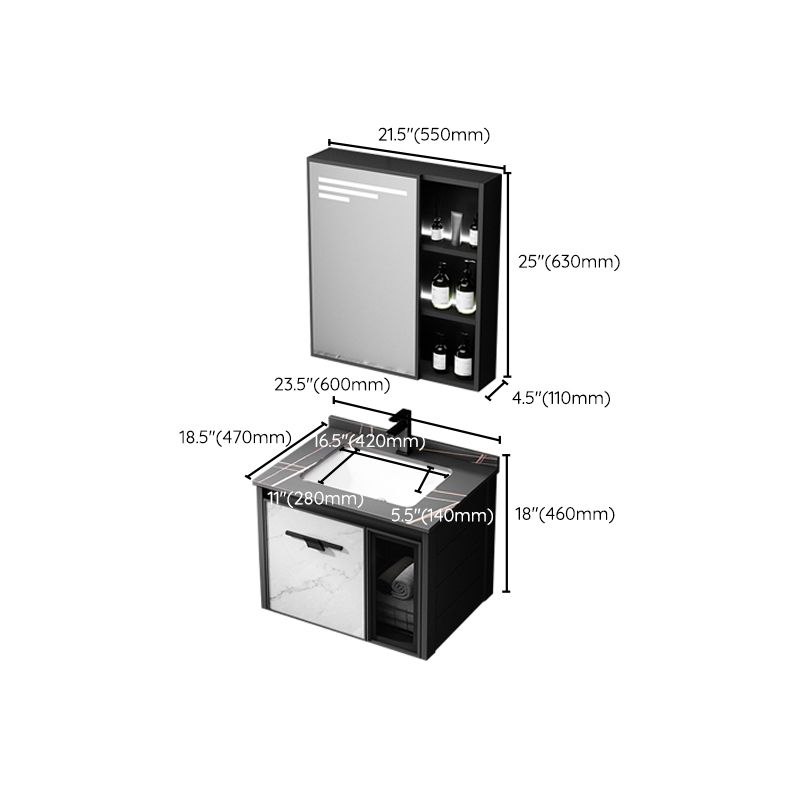 Modern Bathroom Vanity Set Aluminum Single-Sink Bathroom Vanity