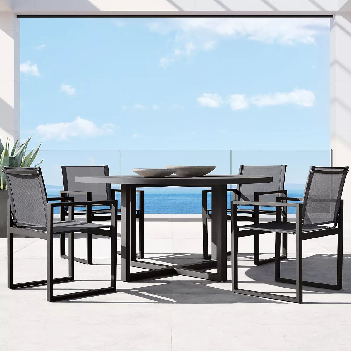 Water Resistant Patio Table Contemporary Style Outdoor Dining Table