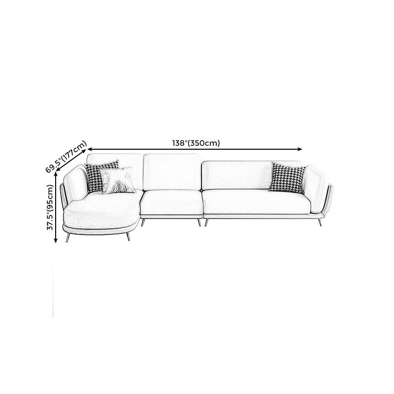 Faux Leather Cushion Back Sectionals 37.4"H Pillow Top Arm Sofa and Chaise