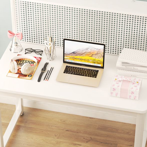 Home Kids Desk with Shelf Wooden Writing Desk Kids Desk in White