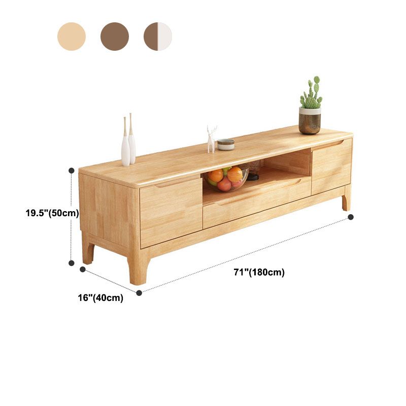 Scandinavian Open Shelf TV Console 2-Cabinet TV Stand with Soft Close Drawers