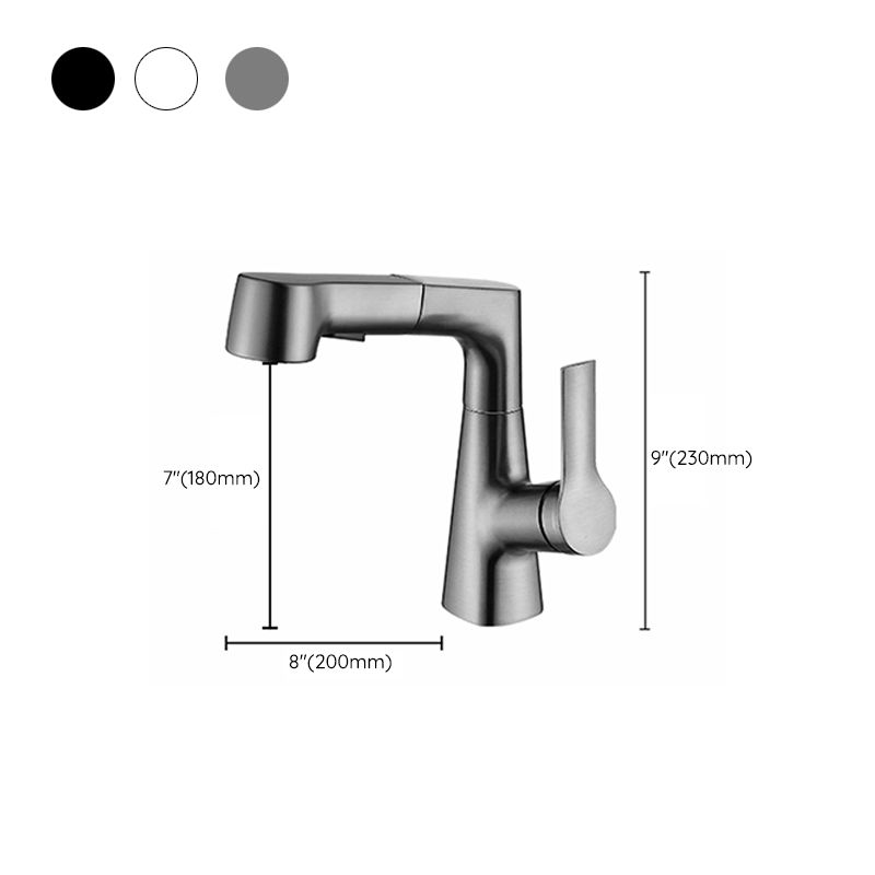 Modern Low Arc Sink Faucet with Single Handle Bathroom Lifting Faucet