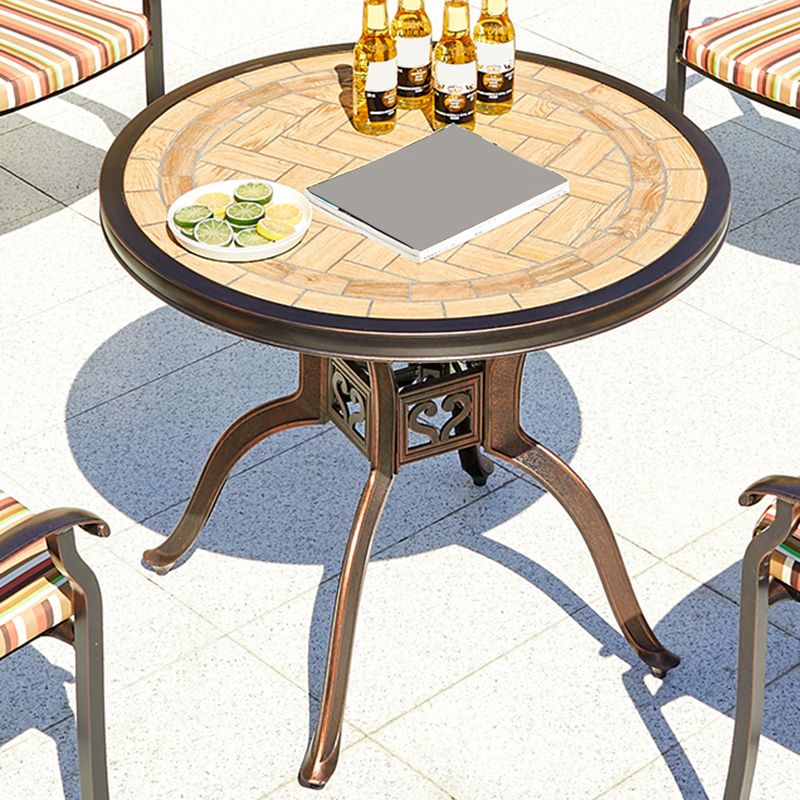 Modern Outdoor Patio Table Ceramic Rust Resistant Patio Table with Aluminum Frame