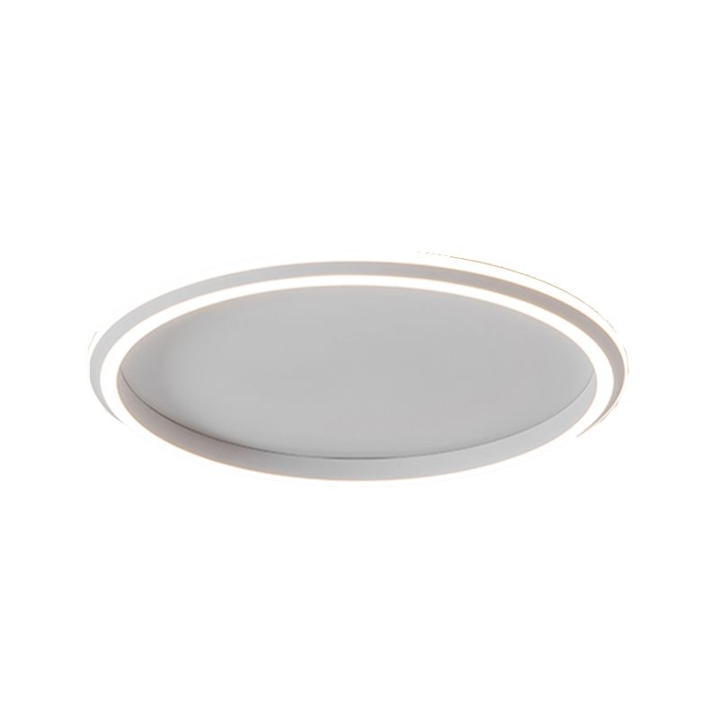 Modern LED Metal Flush Mount Circle Shape Ceiling Lamp with Silicone Shade for Living Room