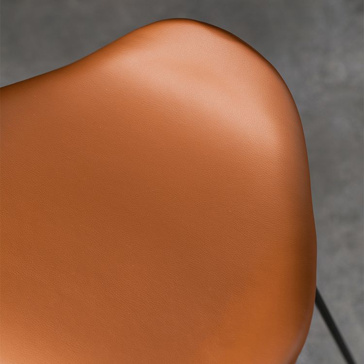 Zwart ijzer Backless gewatteerde barkruk industriële binnenste kruk met lederen stoel