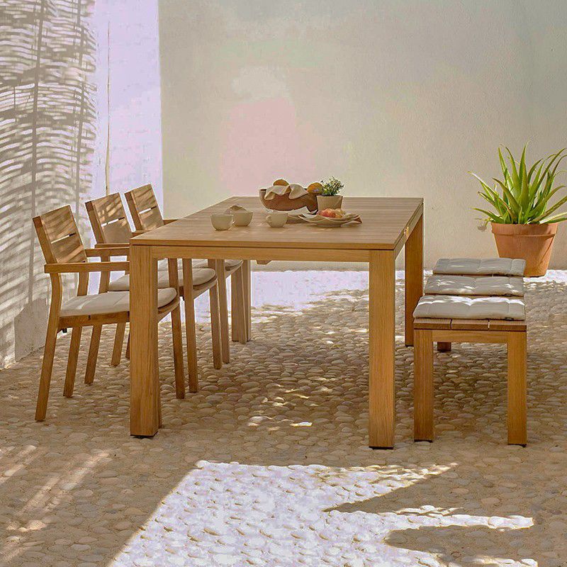 Solid Wood Dining Side Chair Modern Dining Armchair Set Patio Arm Chair