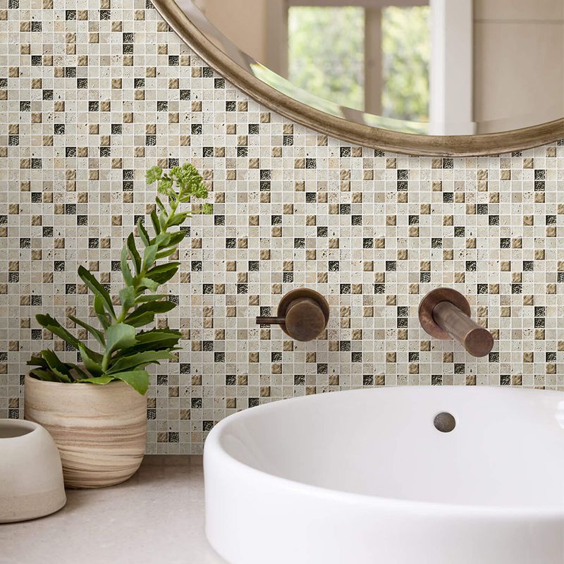 Contemporary Mosaic Tile Glass & Natural Stone Mosaic Tile with Square Shape