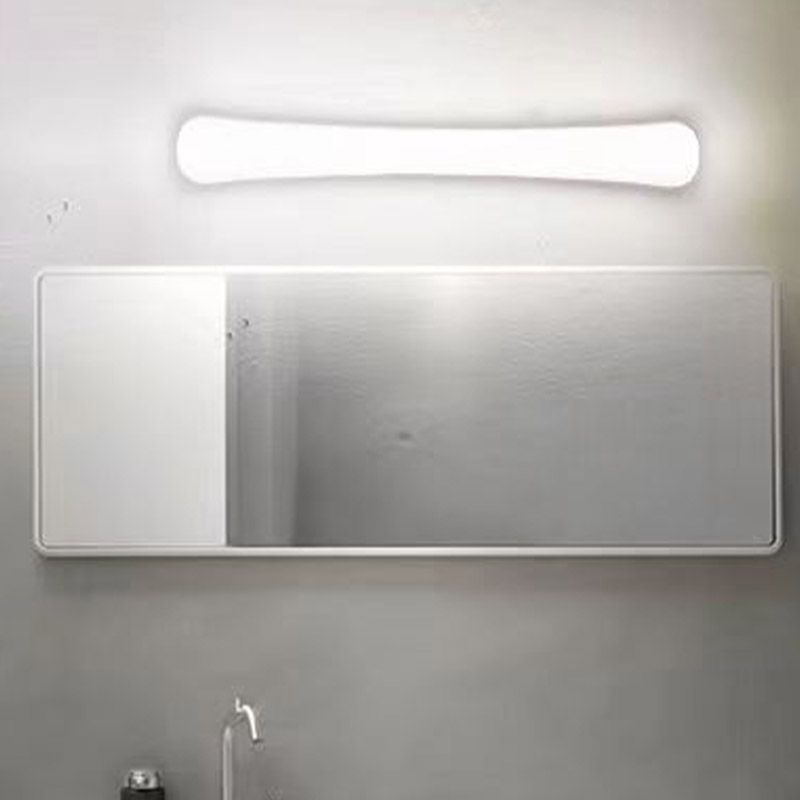 Modern Plastic Vanity Light Straight 1 Light Mirror Light in White for Bathroom