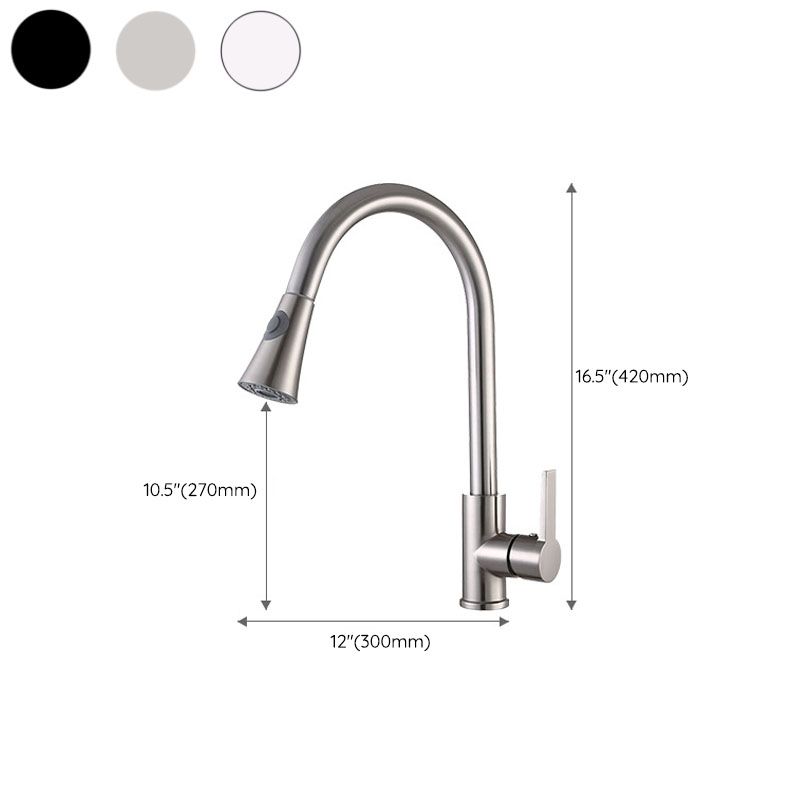 Modern Pull Down Single Handle Kitchen Faucet 1-Hold Water Faucet