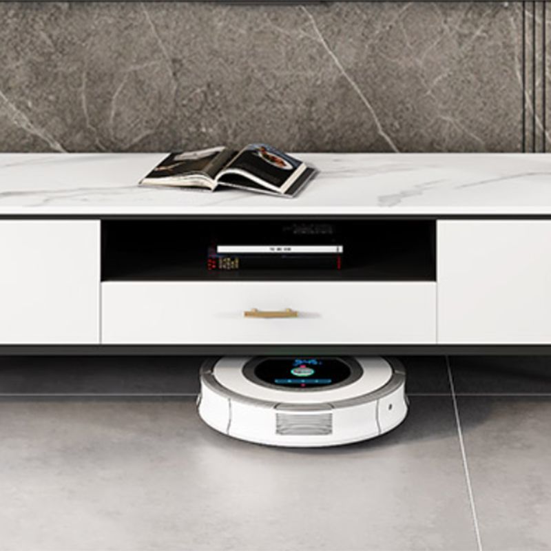 Glam Style TV Stand Open Storage TV Stand Console with 4-Door