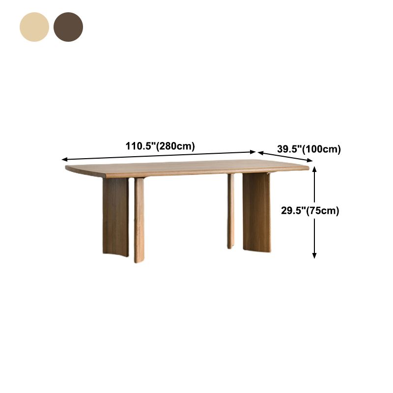 Mesa de comedor informal rectángulo Mada sólida de madera sólida para uso doméstico