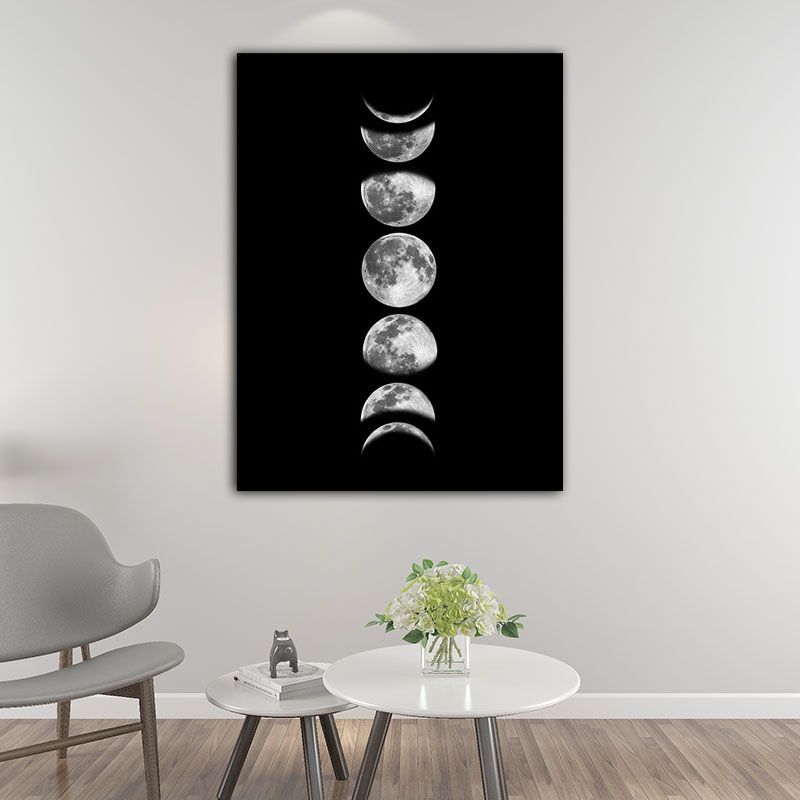 Textured Moon Phrase Art Print Canvas Minimalism Wall Decoration for House Interior