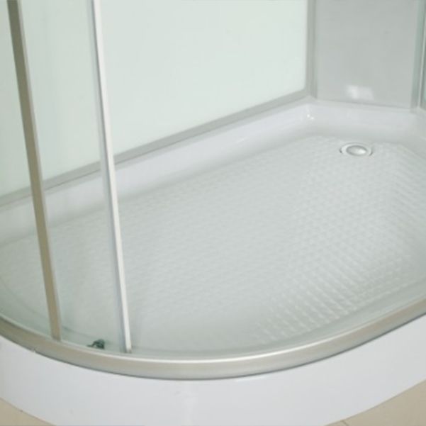 Round Shower Stall Double Sliding Shower Stall with Base Kit