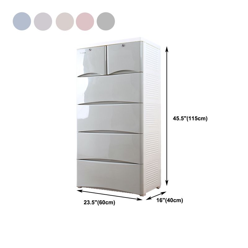 Lingerie Chest Contemporary Vertical Plastic Chest with Drawers for Bedroom