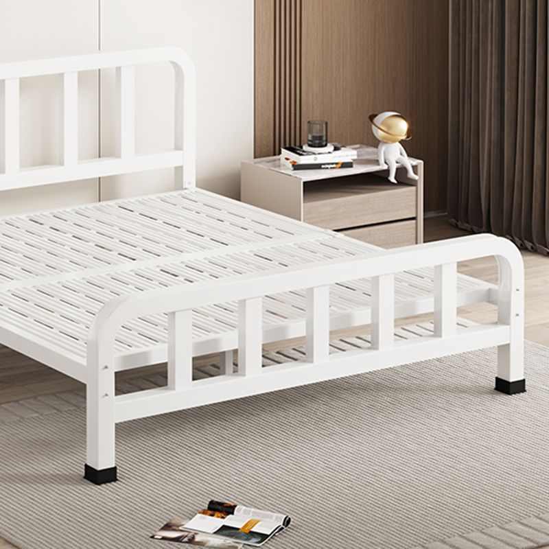 Modern Iron Frame Standard Bed with Rectangle Headboard Kids Bed