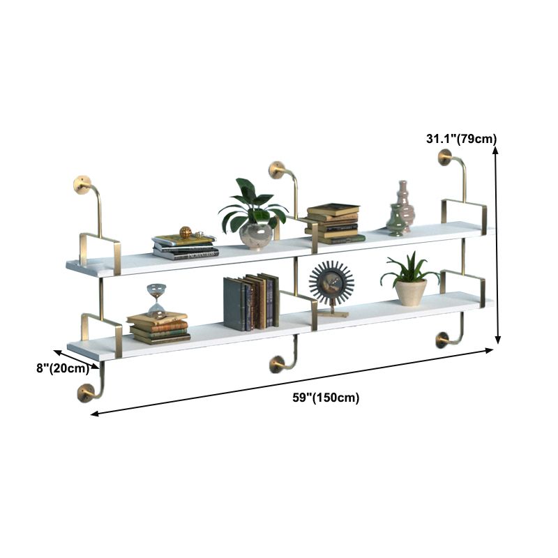 Wall-mounted Solid Wood Bookshelf Modern Bookcase with Shelf , 8" D