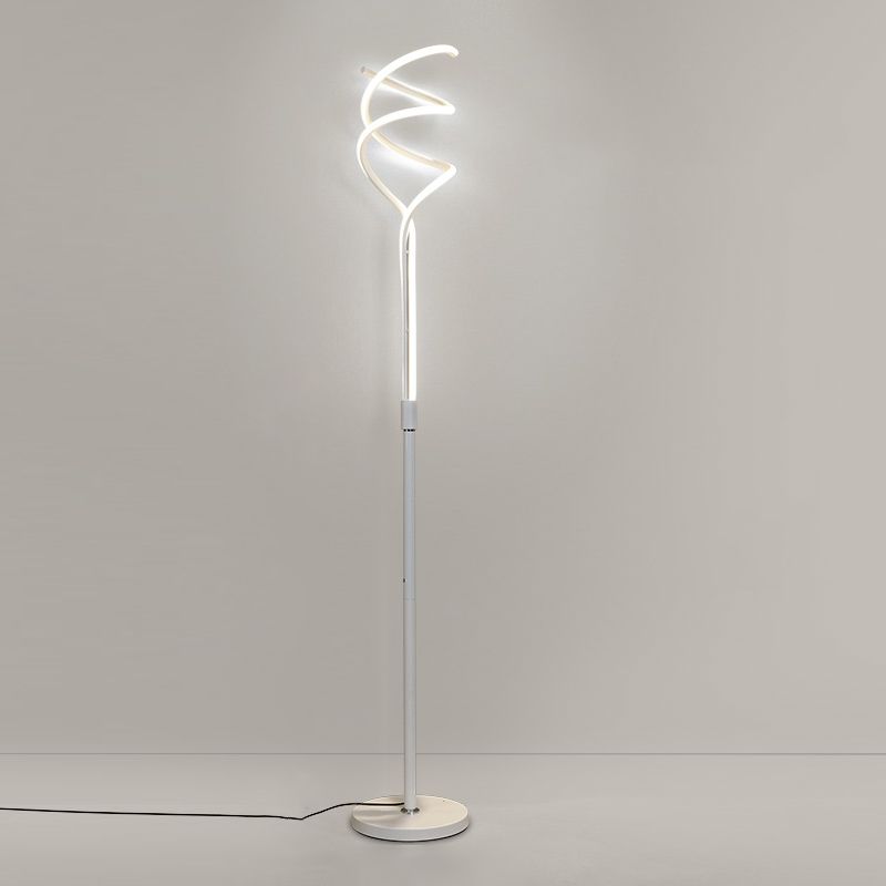 Éclairage de sol en forme de bande de style moderne métal 2 lampadaire léger pour chambre à coucher