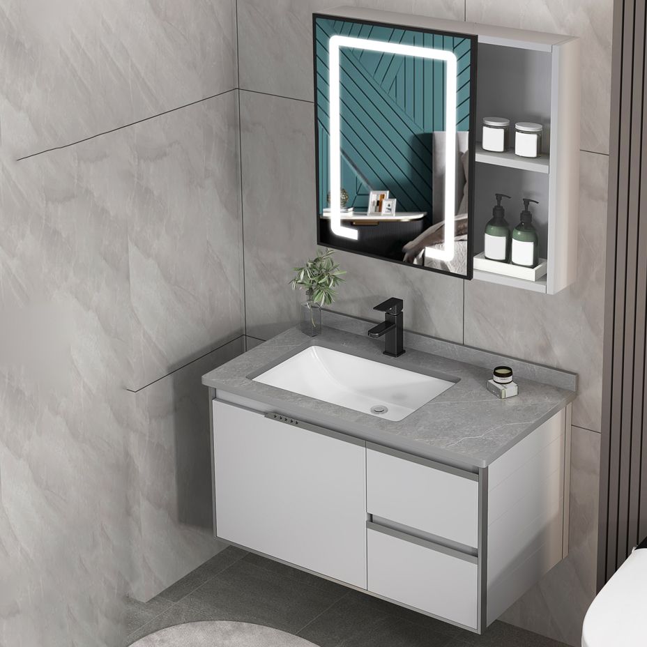 Modern Bathroom Sink Vanity Wall Mount Bathroom Vanity Set with Mirror