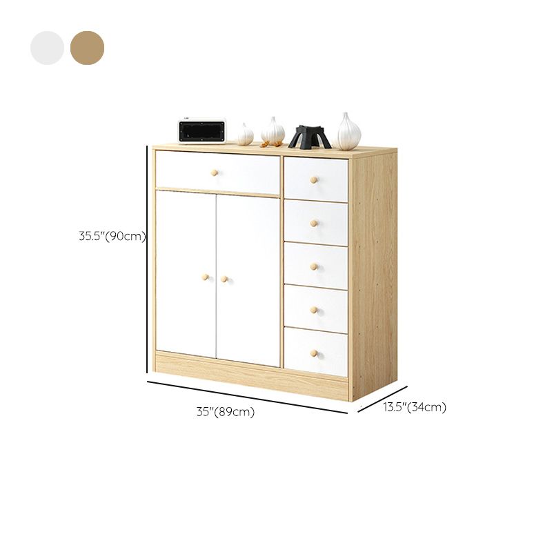 Contemporary Accent Cabinet with 6 Drawers in Wood Storage Cabinet